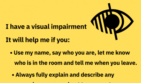 Visually Impaired awareness document to use at hospital